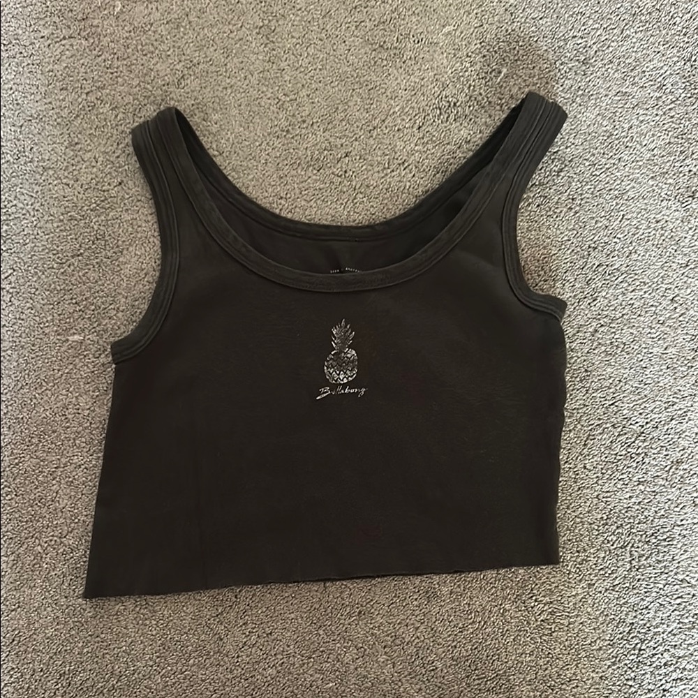 Billabong Black Tank Top with Pineapple Design